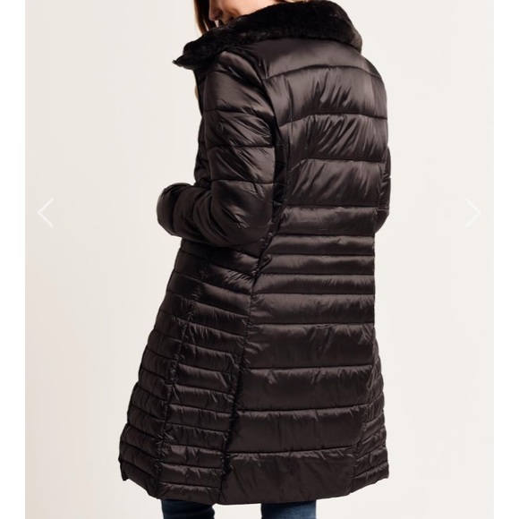 Save The Duck IRIS STAND UP COLLAR COAT WITH FAUX FUR LINING - Picture 6 of 11